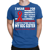 Dyslexia Awareness Month Big Sister Red Ribbon Ame T-shirt | Artistshot