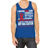 Dyslexia Awareness Month Big Sister Red Ribbon Ame Tank Top | Artistshot