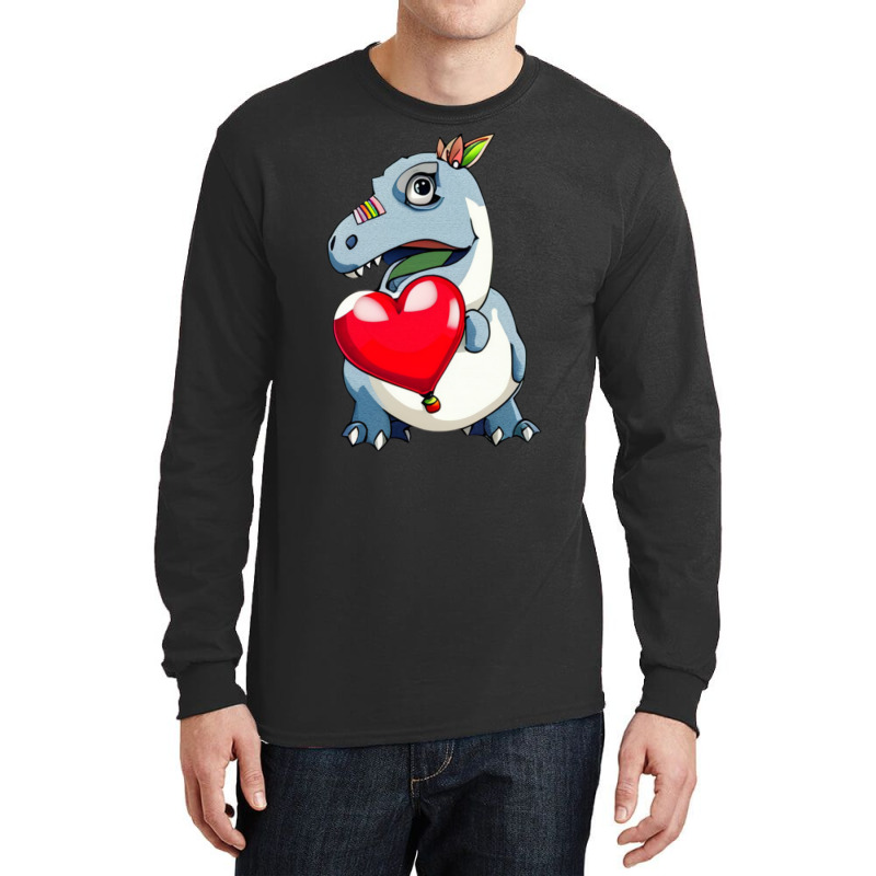 I Steal Hearts Valentines Day Trex Dinosaur Long Sleeve Shirts by palokalgeau | Artistshot