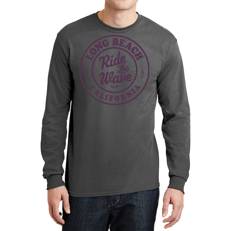 Long Beach California Ride The Wave Badge Tumblr Long Sleeve Shirts by habchitsuleo | Artistshot