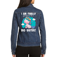 Im Finally Going To Be A Big Sister Announcement 2 Ladies Denim Jacket | Artistshot