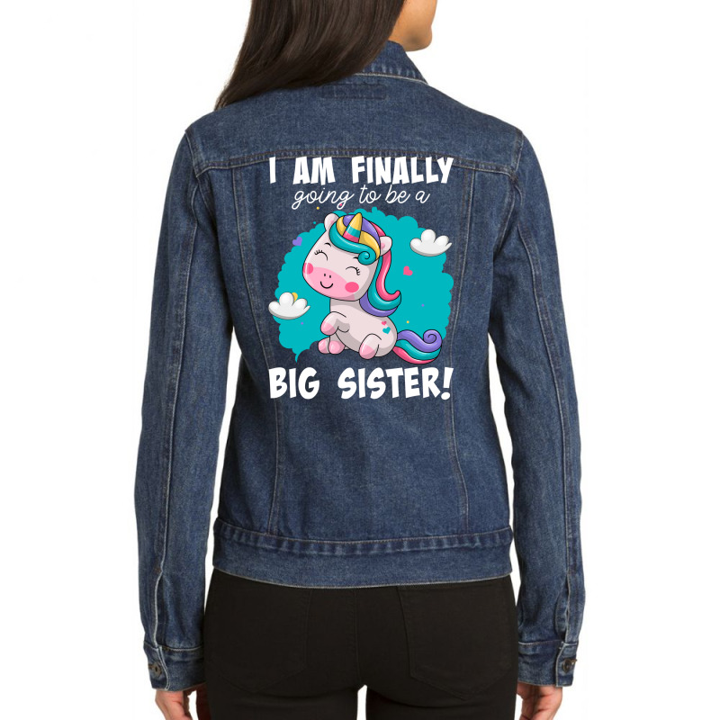 Im Finally Going To Be A Big Sister Announcement 2 Ladies Denim Jacket by bakieedug | Artistshot