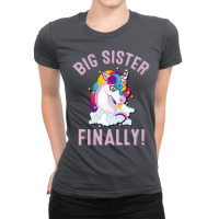 Big Sister Finally Cute Unicorn Ladies Fitted T-shirt | Artistshot