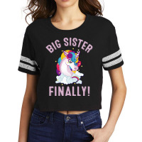 Big Sister Finally Cute Unicorn Scorecard Crop Tee | Artistshot