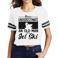 Never Underestimate An Old Man Jet Skiing Jet Ski Scorecard Crop Tee | Artistshot