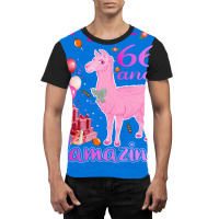 I Am 66 Years Old And Llamazing 66th Llama Birthda Graphic T-shirt | Artistshot