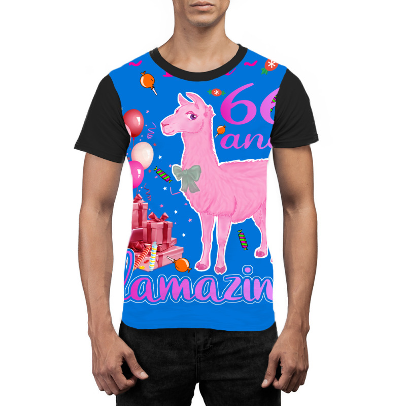 I Am 66 Years Old And Llamazing 66th Llama Birthda Graphic T-shirt by itanivampap | Artistshot