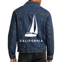 Sailing Boat California Travel Men Denim Jacket | Artistshot