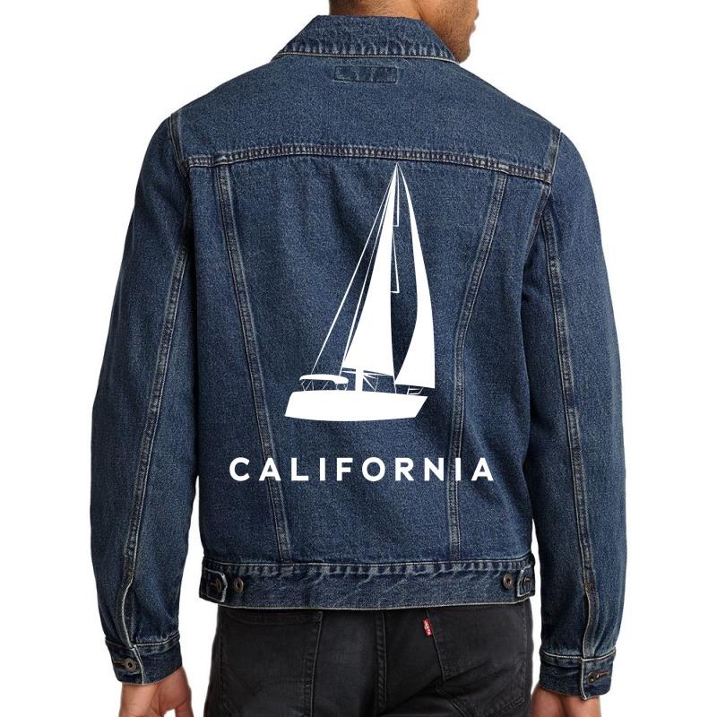 Sailing Boat California Travel Men Denim Jacket | Artistshot