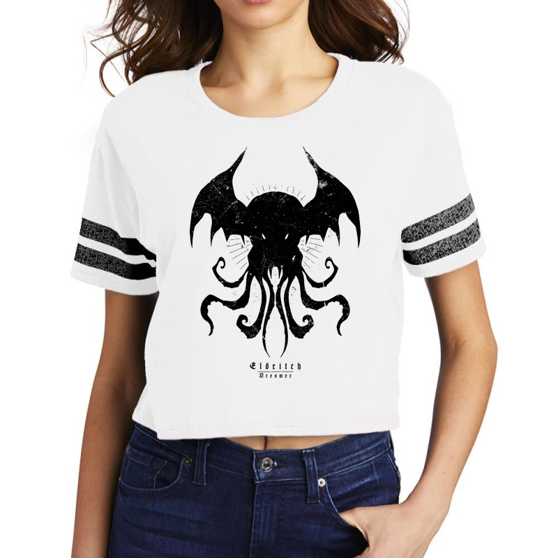 Lovecraft  Cthulhu   The Call Of Cthulhu   White E Scorecard Crop Tee by nagerupontin9 | Artistshot