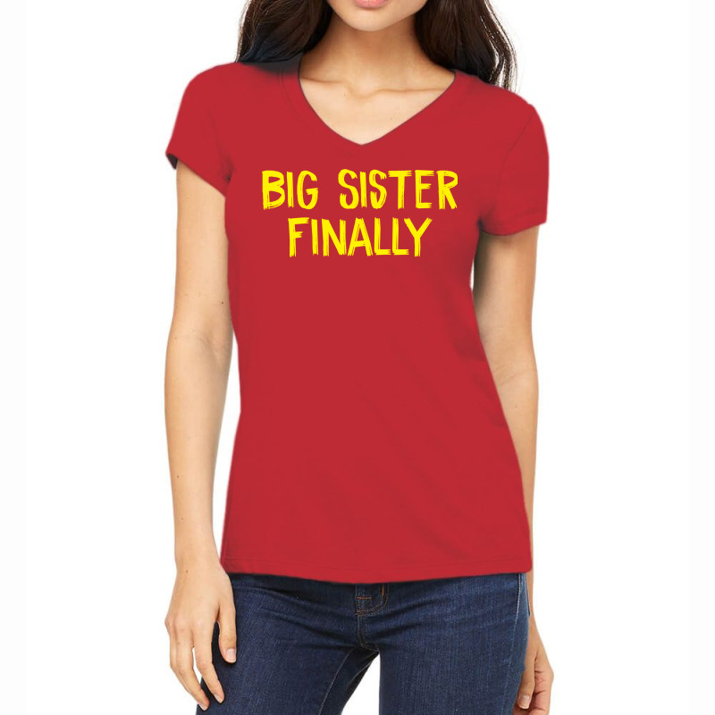 Big Sister Finally 2 Women's V-Neck T-Shirt by hacongurel | Artistshot