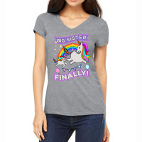 Big Sister Finally Unicorn Women's V-neck T-shirt | Artistshot