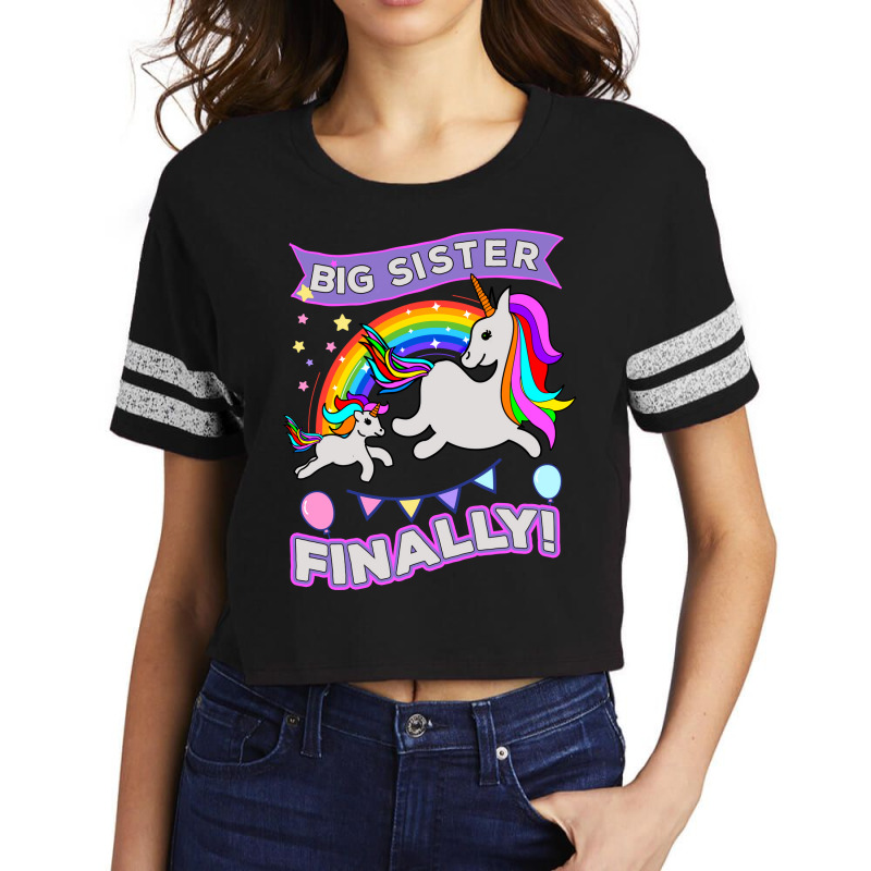 Big Sister Finally Unicorn Scorecard Crop Tee by hacongurel | Artistshot