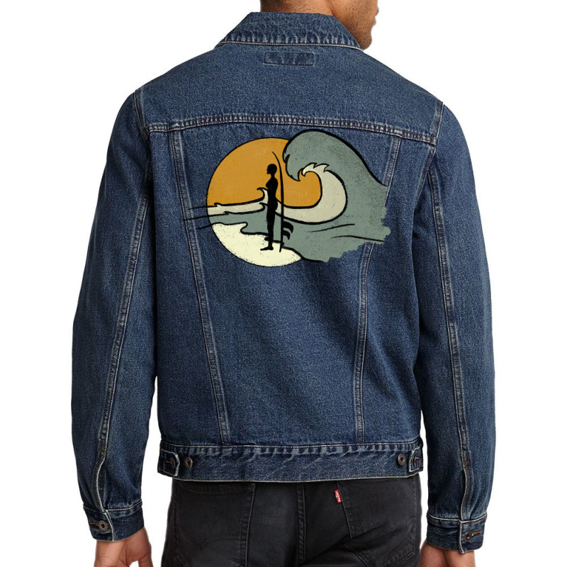 Sea Surf Big Front Print Nature Men Denim Jacket | Artistshot