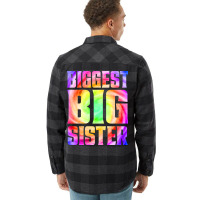 Big Sister Again Funny Tie Dye Biggest Big Sister Flannel Shirt | Artistshot