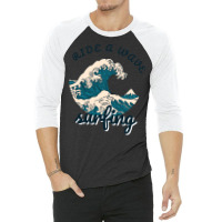 Ride A Wave Surfing Aesthetic 3/4 Sleeve Shirt | Artistshot