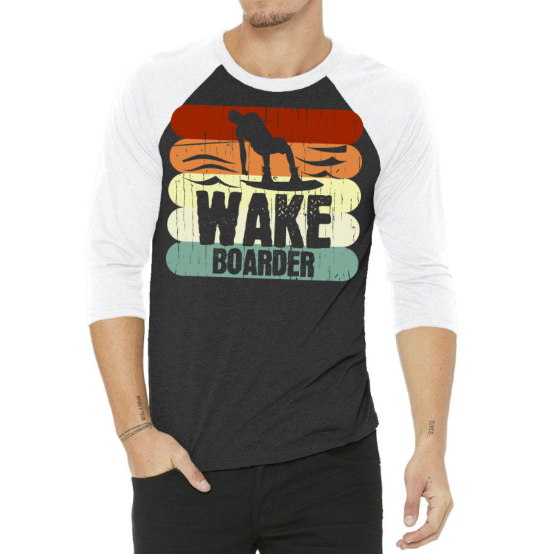 Vintage Wakeboarding Wakeboarder Wake Stars 3/4 Sleeve Shirt | Artistshot