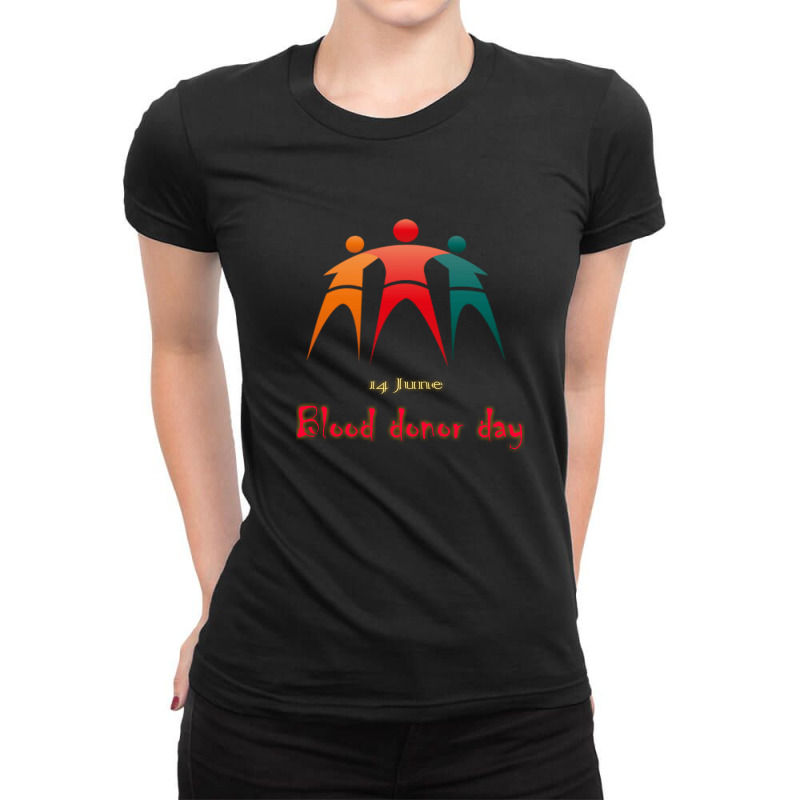 Blood Donor Day Special Ladies Fitted T-Shirt by American choice | Artistshot