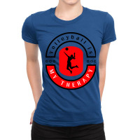 Volleyball Is My Therapy Funny Motivational Design Ladies Fitted T-shirt | Artistshot