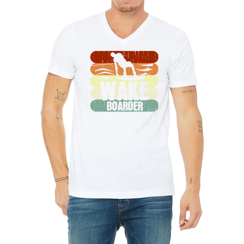 Vintage Wakeboarding Wakeboarder Wake Hipster V-neck Tee | Artistshot