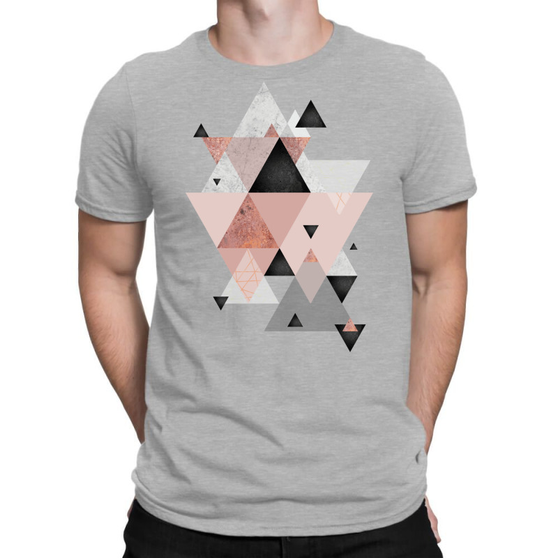 Geometric Compilation In Rose Gold And Blush Pink T-shirt | Artistshot