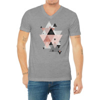 Geometric Compilation In Rose Gold And Blush Pink V-neck Tee | Artistshot