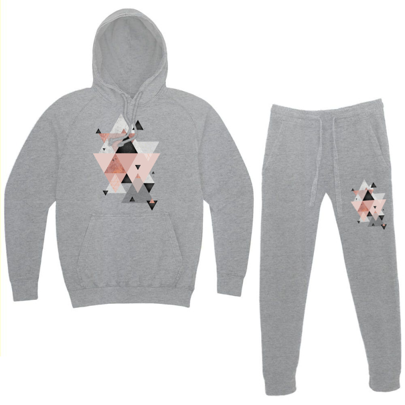 Geometric Compilation In Rose Gold And Blush Pink Hoodie & Jogger Set | Artistshot