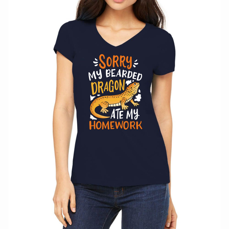 Bearded Dragon Back To School Student Tumblr Women's V-Neck T-Shirt by garigozairr | Artistshot