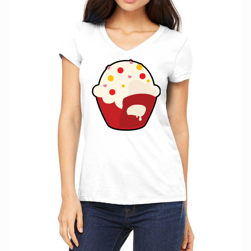 Cupcake Baking Bite Nostalgia Women's V-Neck T-Shirt by soutzitacenv | Artistshot