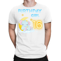 Cute Elephant 16th Birthday Girl Red T-shirt | Artistshot