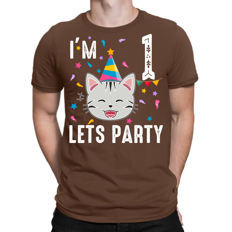 Lets Party 1st Birthday With Domestic Shorthair Cu T-shirt | Artistshot