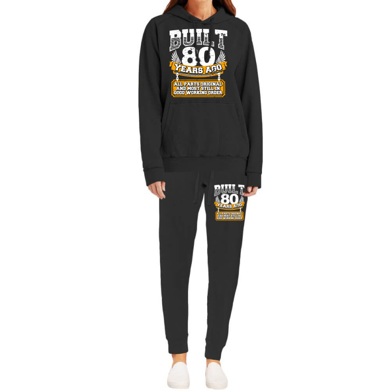 Funny 80th Birthday  Vintage Built 80 Years Ago Jo Hoodie & Jogger Set | Artistshot