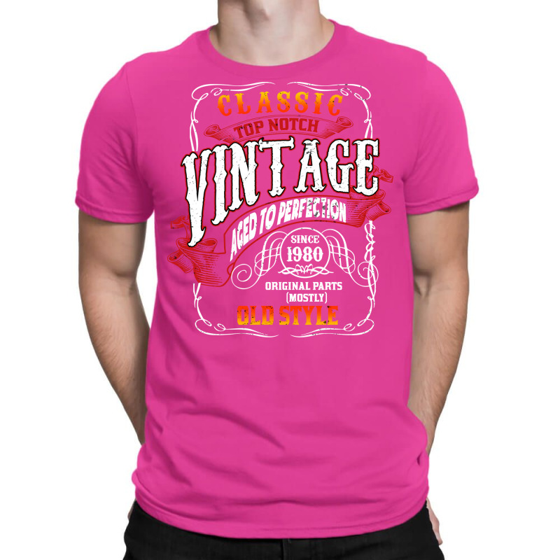 Vintage Birthday 1980 Aged To Perfection 1980 Birt T-shirt | Artistshot