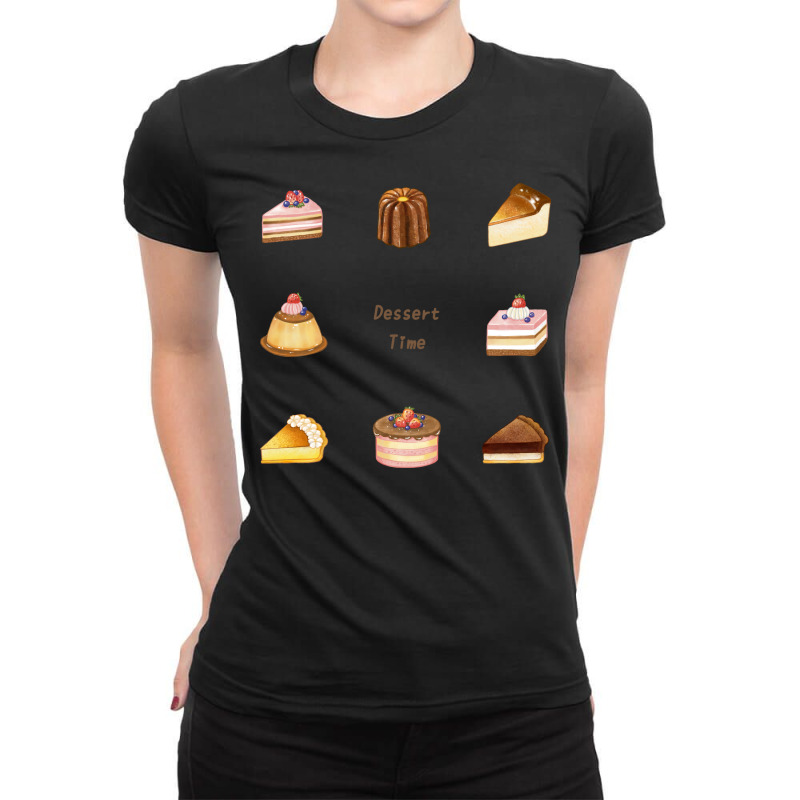 Dessert Time Travel Ladies Fitted T-Shirt by opobiluhtlaw | Artistshot