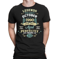 32nd Birthday Decoration Legends Were Born In Octo T-shirt | Artistshot