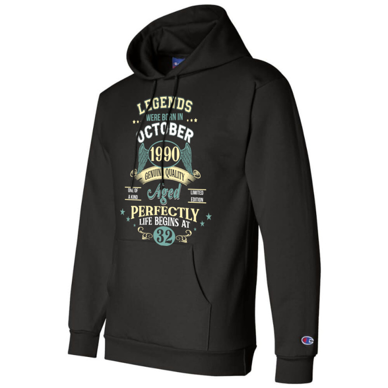 32nd Birthday Decoration Legends Were Born In Octo Champion Hoodie | Artistshot