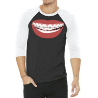 Smile With Braces Stars 3/4 Sleeve Shirt | Artistshot