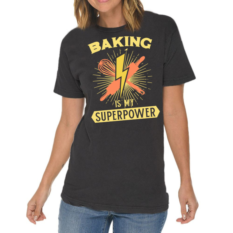 Baking Is My Superpower Baker Christmas Bakery Ins Vintage T-shirt | Artistshot