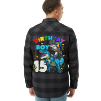 15th Birthday T Rex Birthday Boy Funny Flannel Shirt | Artistshot