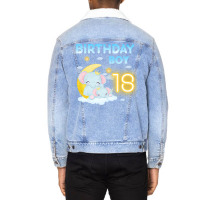 Cute Elephant 18th Birthday Boy 80s Unisex Sherpa-lined Denim Jacket | Artistshot