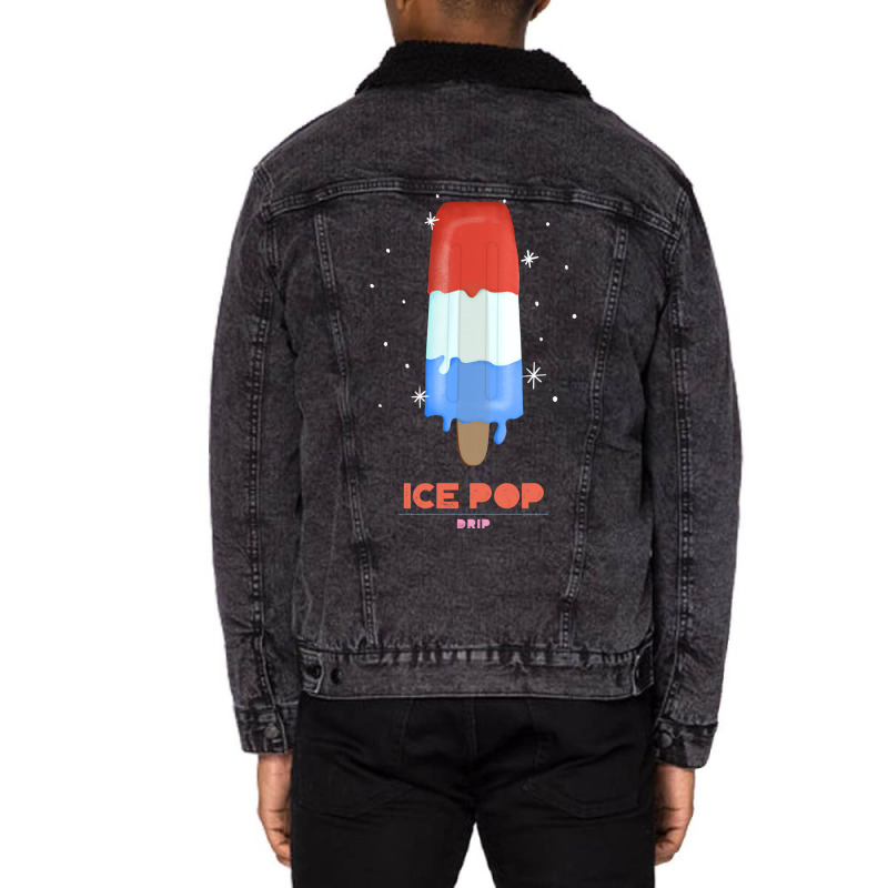 Ice Pop Drip Humor Unisex Sherpa-lined Denim Jacket | Artistshot