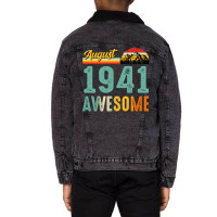 August 1941 Birthday Gift  Vintage August 1941 Awe Unisex Sherpa-lined Denim Jacket | Artistshot