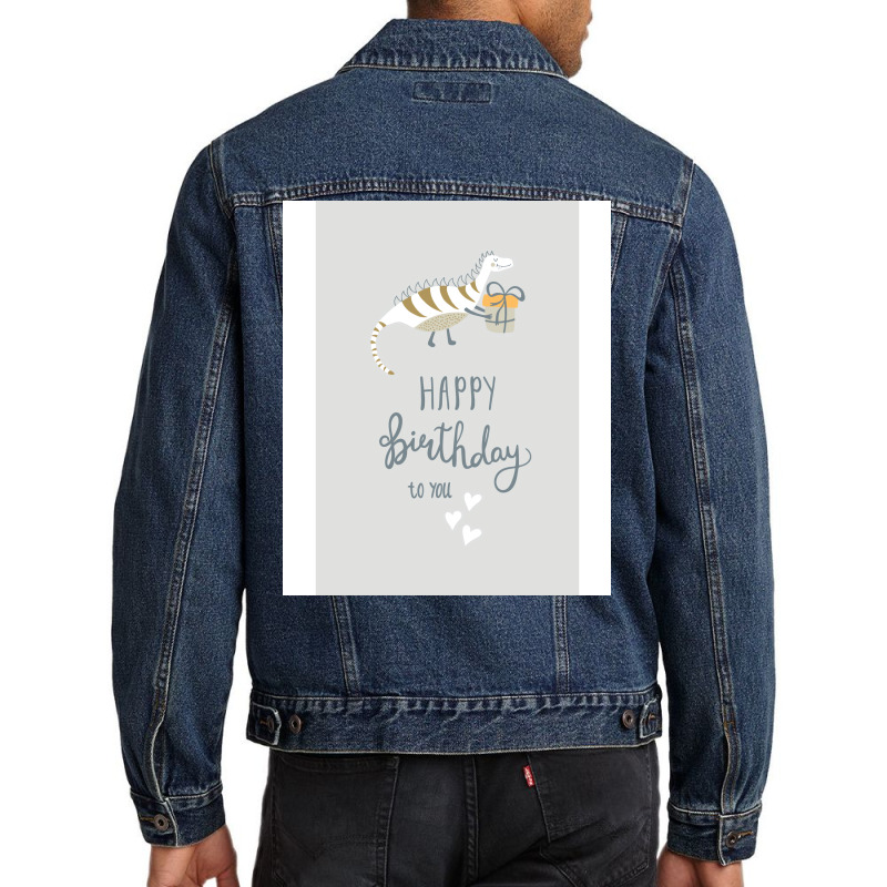 Happy Birthday Print Hipster Men Denim Jacket | Artistshot