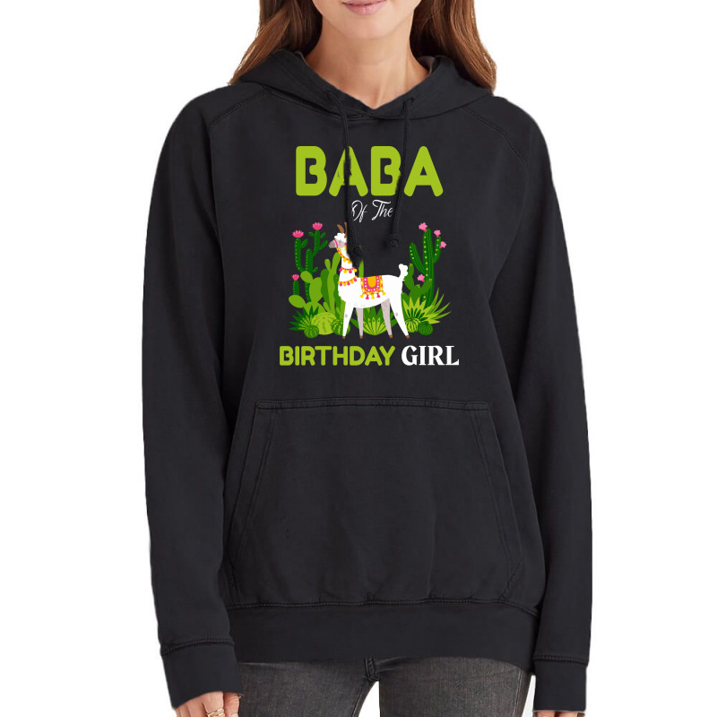 Cute Llamas Baba Of The Birthday Girl Quote Vintage Hoodie | Artistshot