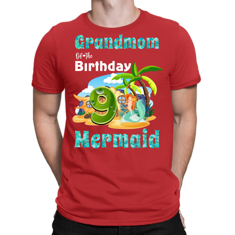 Cute Mermaid Grandmom Of The 9th Birthday Quote T-shirt | Artistshot