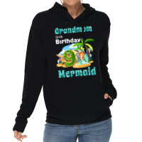 Cute Mermaid Grandmom Of The 9th Birthday Quote Lightweight Hoodie | Artistshot