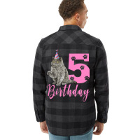 Happy Birthday 5th Cute Birthday British Shorthair Flannel Shirt | Artistshot