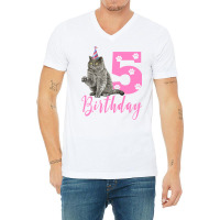 Happy Birthday 5th Cute Birthday British Shorthair V-neck Tee | Artistshot