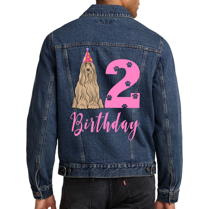 2th Birthday Bearded Collie Travel Men Denim Jacket | Artistshot