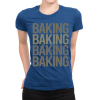 Gray Text Art Baking Bake Baker Girl Ladies Fitted T-shirt | Artistshot